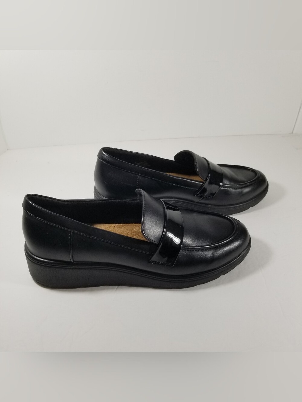 Easy Spirit Shoes Tahlia Slip-On Wedge Loafers Women's 9.5M Black